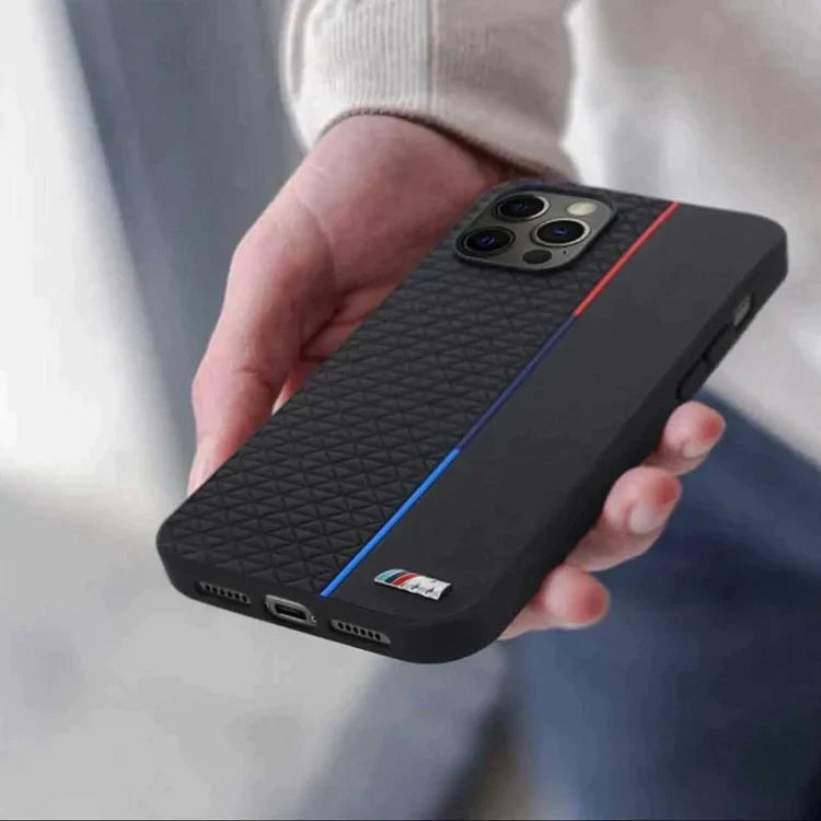 iPhone 15 Pro Leather Back Cover BMW M Performance Leather Case