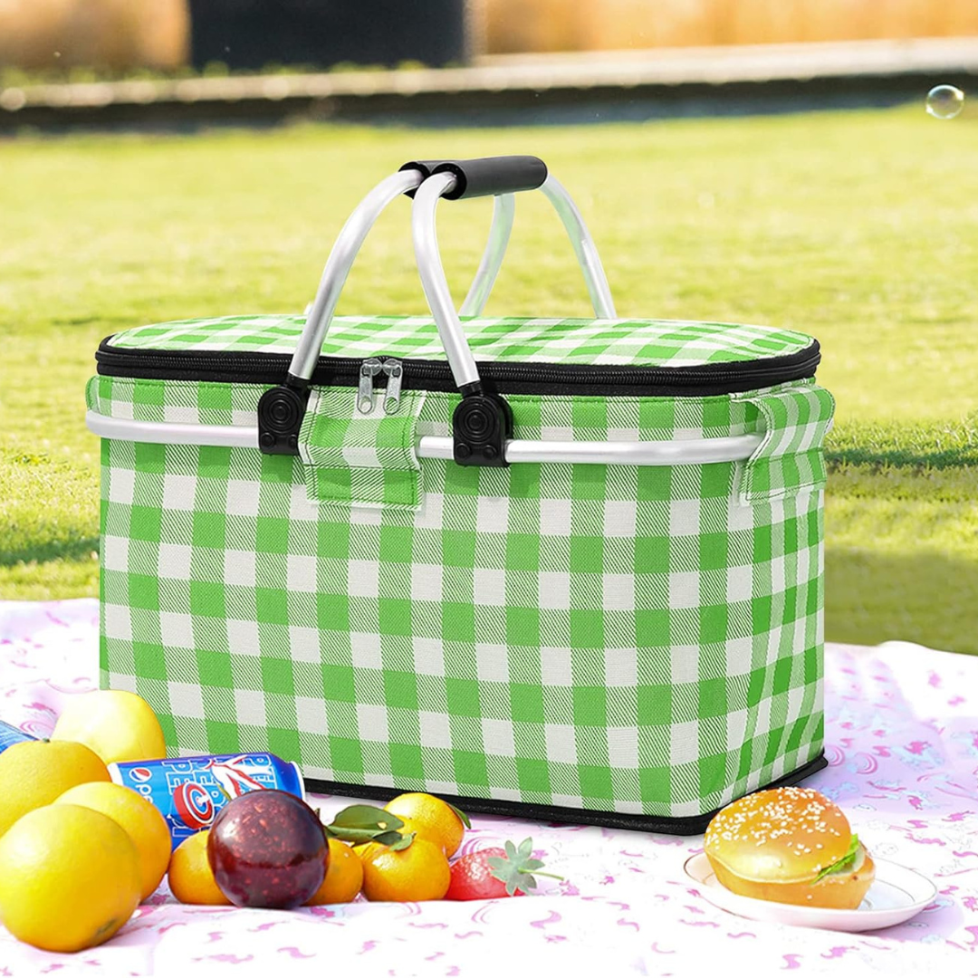 Casecart Multi-Purpose Insulated Foldable Picnic Basket with Aluminum Frame