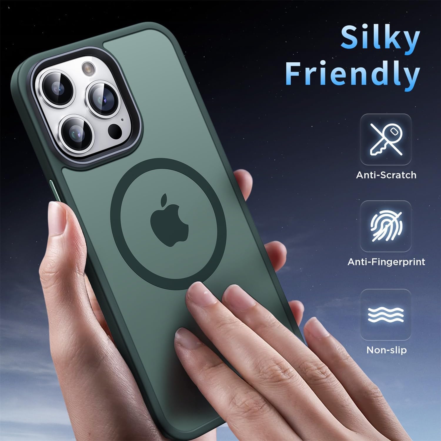 iPhone 14 Pro Smoke Ultra Magsafe Drop Proof Sleek Matte Case - Purple/Green