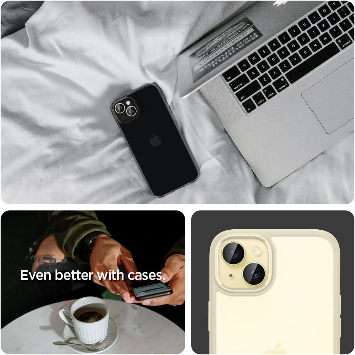 Spigen EZ Fit Optik Pro Tempered Glass Camera Lens Protector Guard for iPhone 15 (Yellow) - 1 Pack