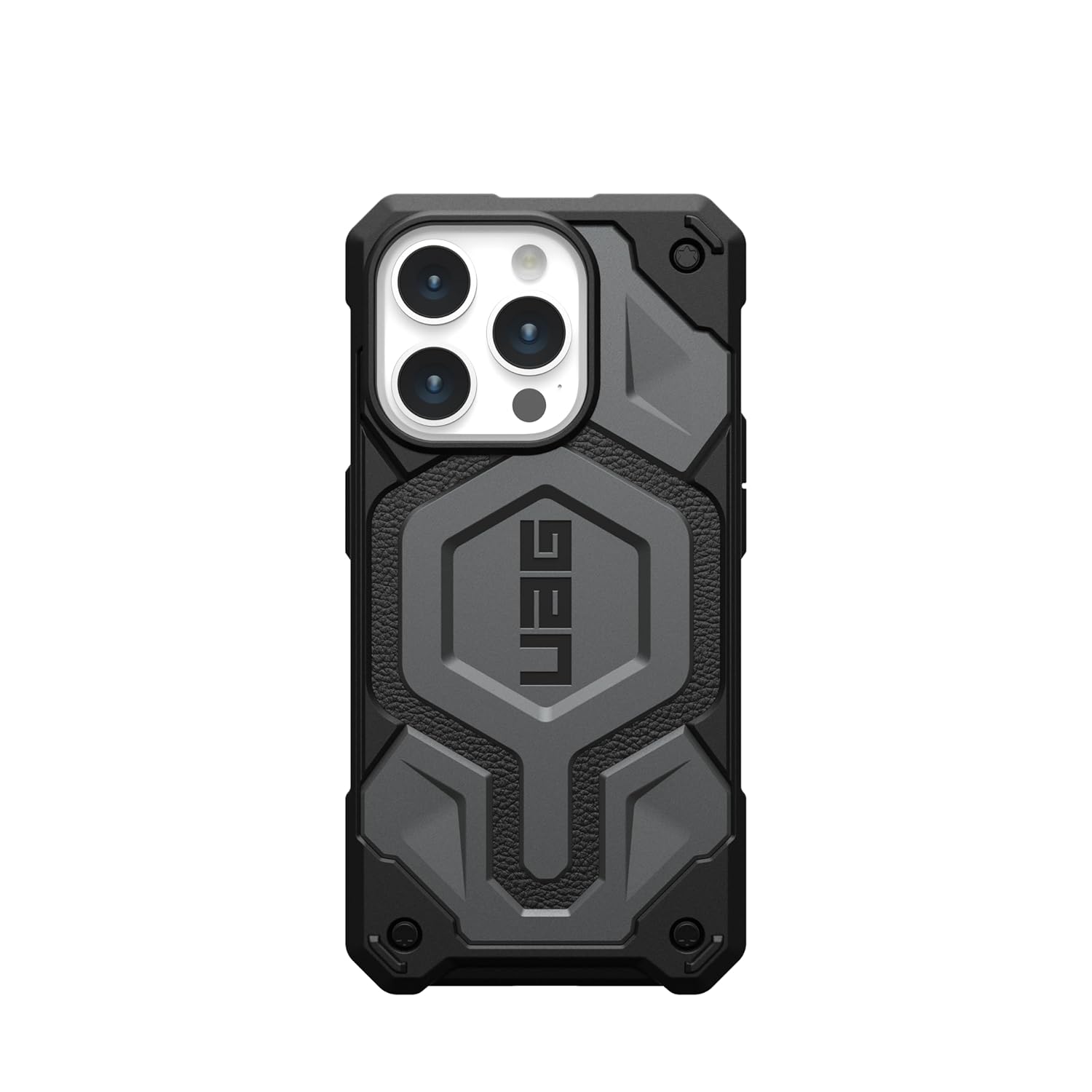 Urban Armor Gear UAG iPhone 15 Pro Max Case, Monarch Pro Mag-Safe Compatible, Slim Fit Rugged Protective Case/Cover Designed for iPhone 15 Pro Max (6.1-Inch) (2023), Wireless Charging Compatible - Silver
