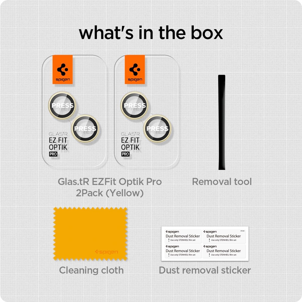 Spigen EZ Fit Optik Pro Tempered Glass Camera Lens Protector Guard for iPhone 15 Plus (Yellow) - 1 Pack