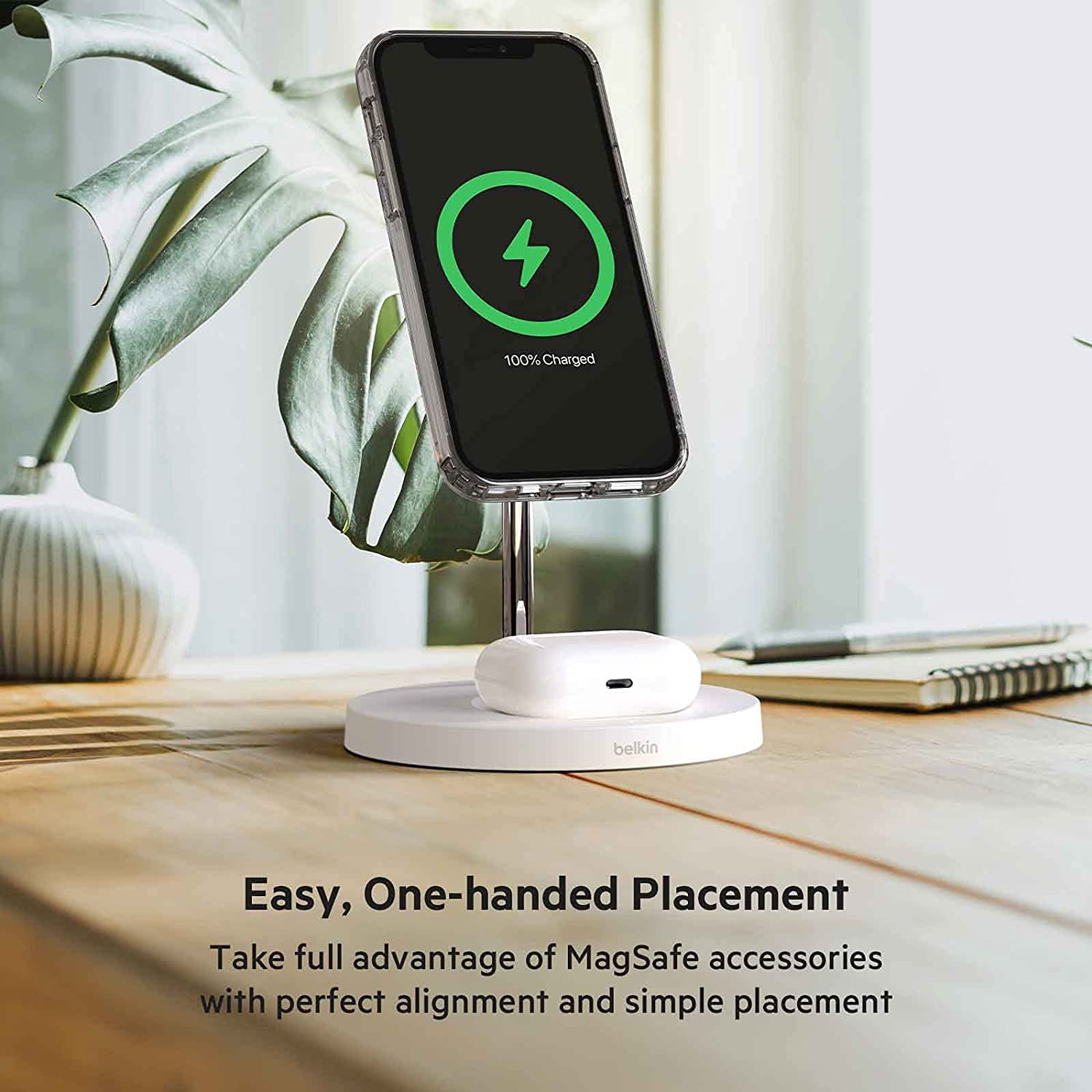 Belkin TPU Magnetic Protective Clear Case, Lightweight Design, MagSafe Compatible, Anti-Microbial Coating for iPhone 15,(Reduces Bacteria by 99%), Screen-Down Protection