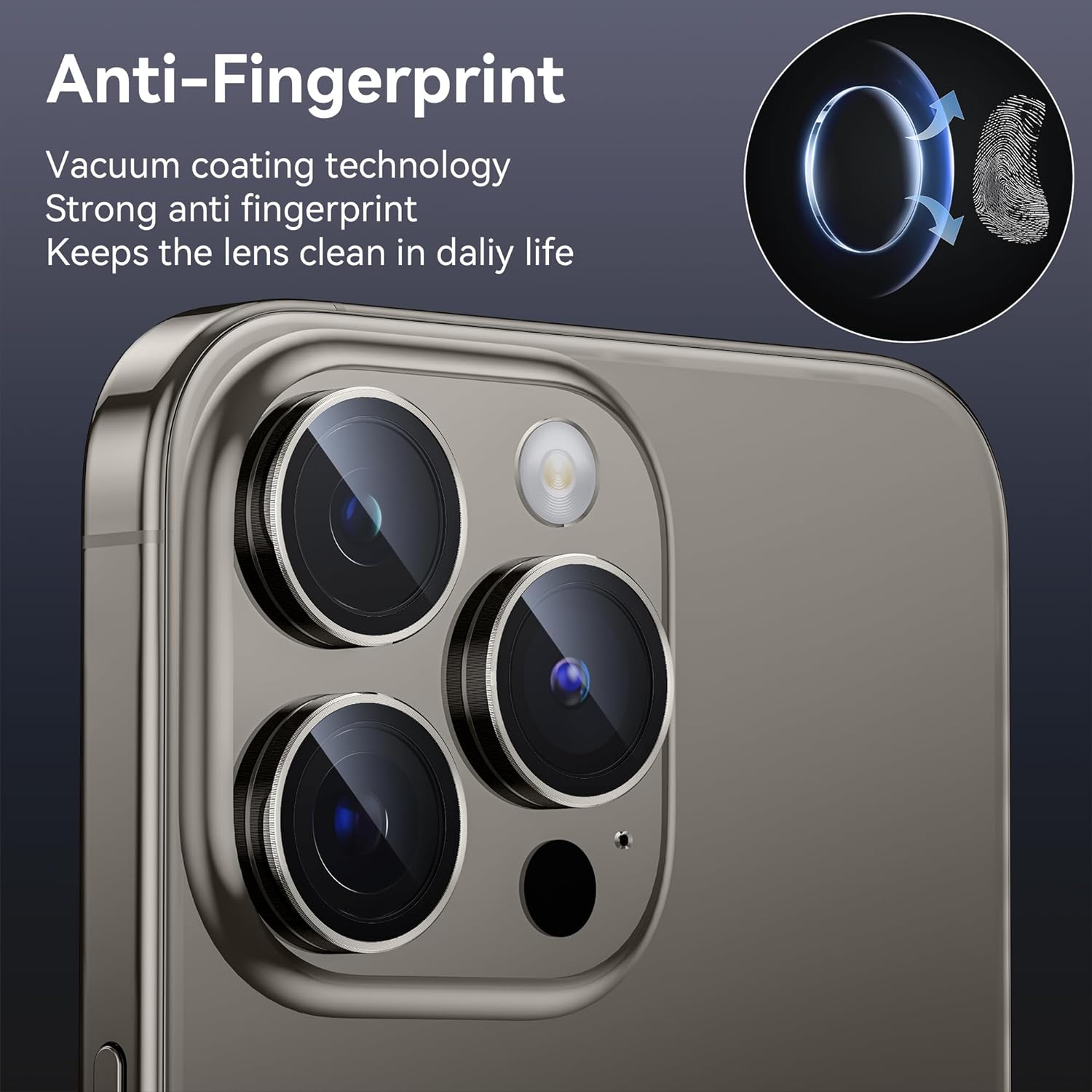 iPhone 15 Pro Camera Lens Protector Metal Frame with Glass