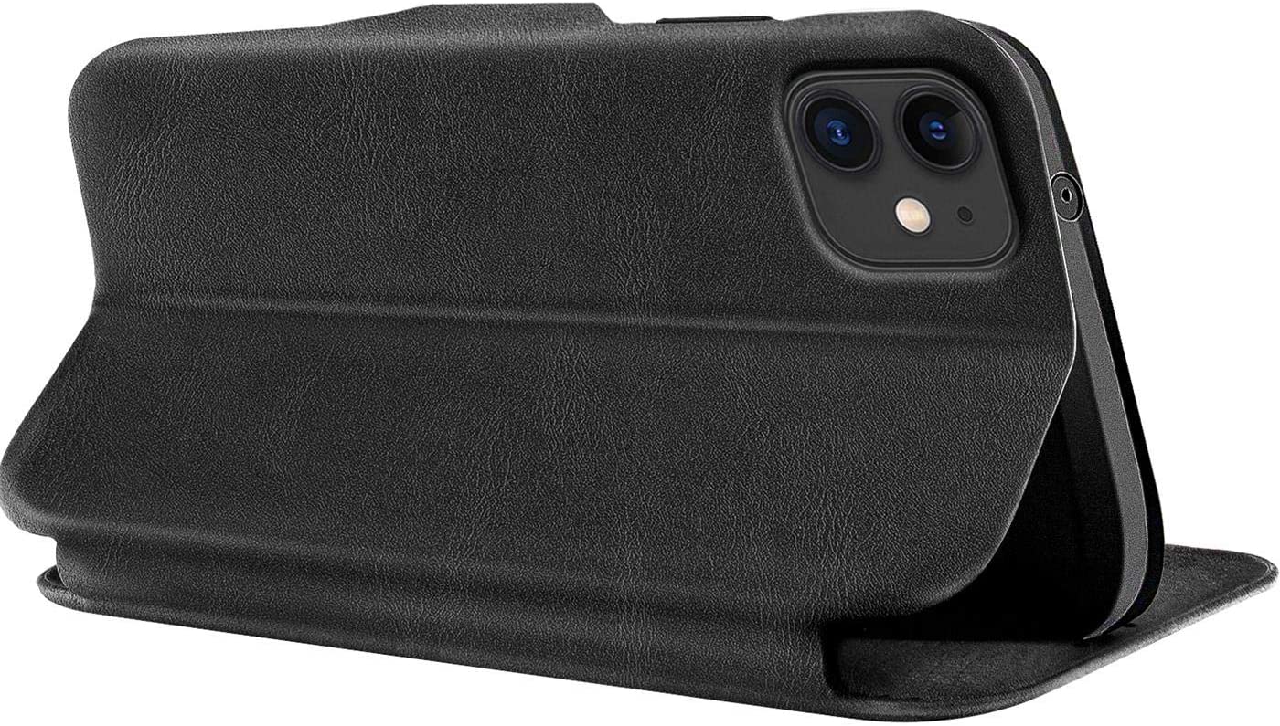 iPhone 11 Leather Flip Cover Stand With Card Holder Logo Cut Case