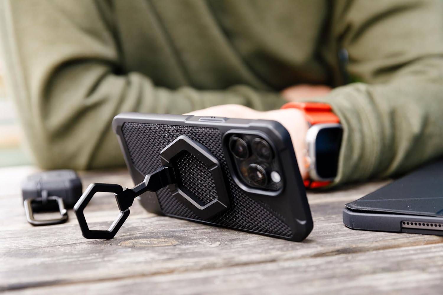 Urban Armor Gear UAG Magnetic Phone Ring Stand Compatible with Mag-Safe Magnet, Removable Metal Finger Ring Grip & 360 Rotation Adjustable Kickstand for iPhone 16/15/14/13/12, - Titanium