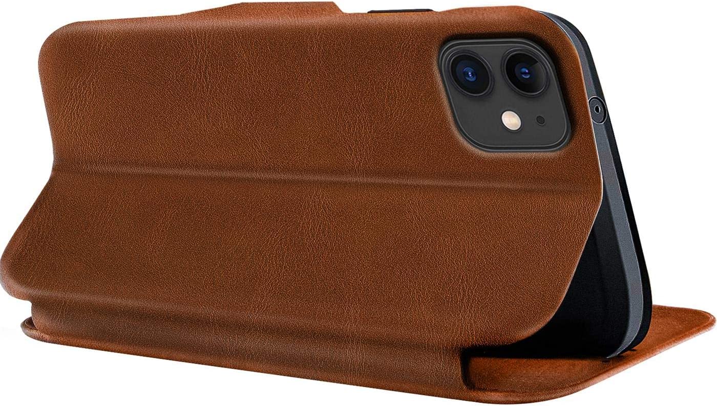 iPhone 11 Leather Flip Cover Stand With Card Holder Logo Cut Case