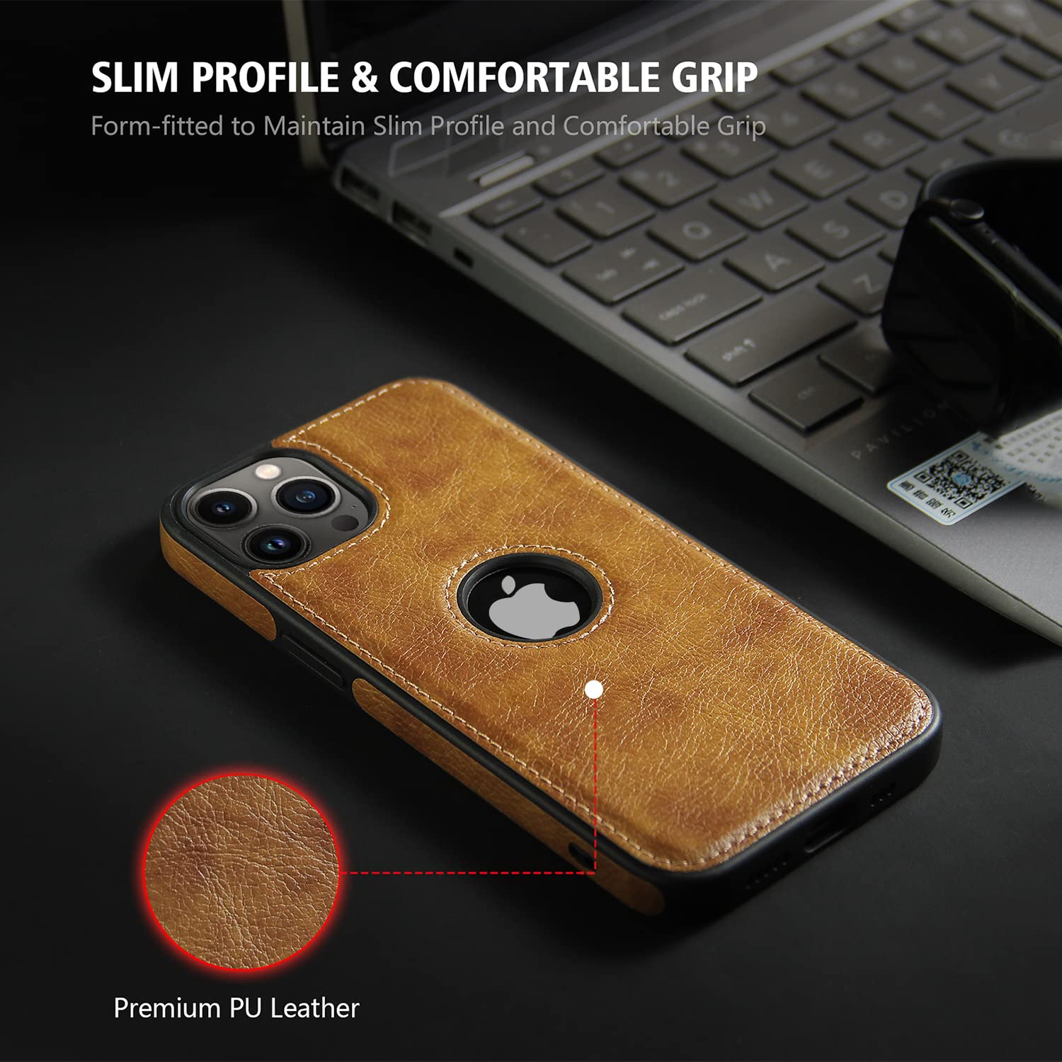 iPhone 14 Pro Max Leather Case Original PU Leather Classic Elegant Design