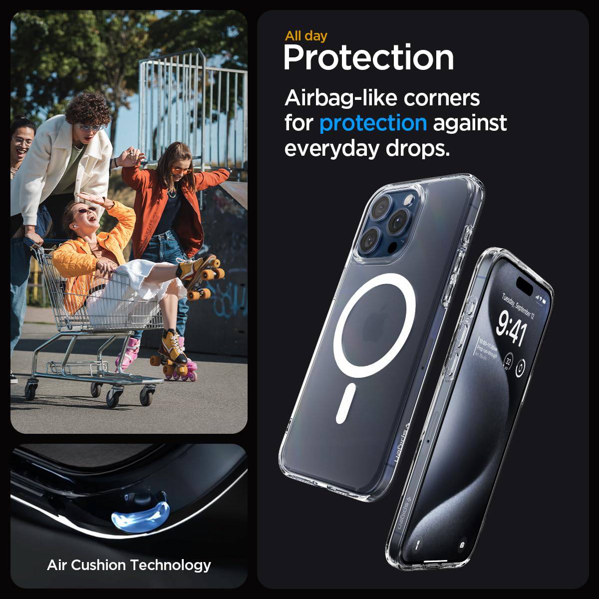 Spigen Ultra Hybrid Magfit Back Cover Case Compatible with iPhone 16 Pro (TPU + Poly Carbonate | Frost Clear)