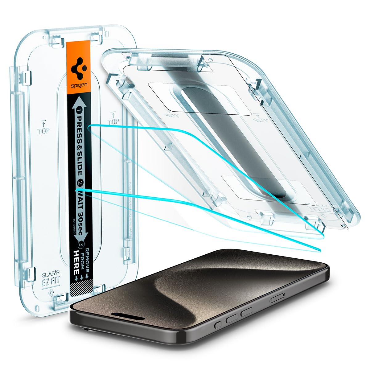 Spigen Ez Fit Tempered Glass Screen Protector Guard For Iphone 15 Smartphone