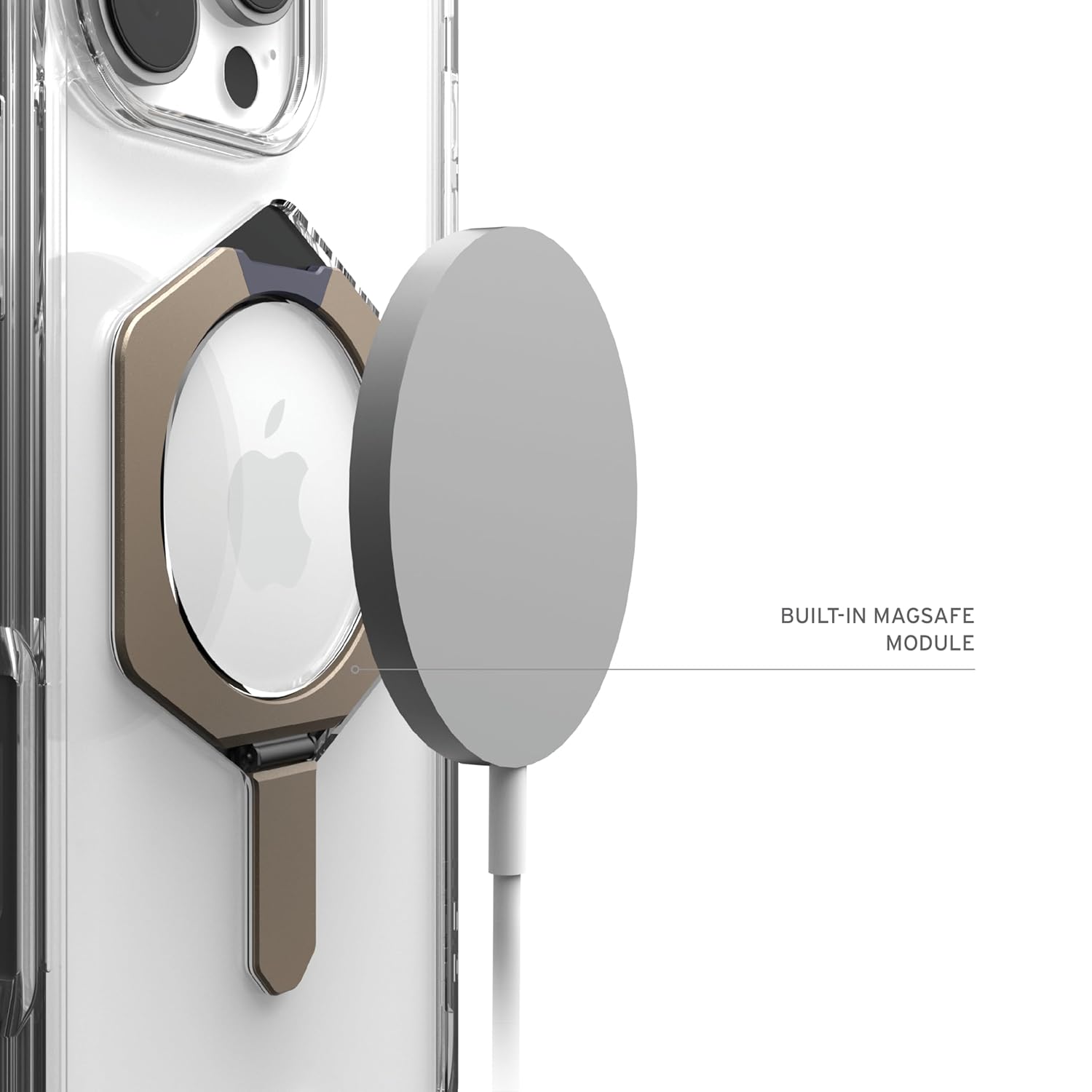 iPhone 16 Pro UAG Plasma XTE Armor Protective Case with Metal Magsafe Ring & Stand - Transparent