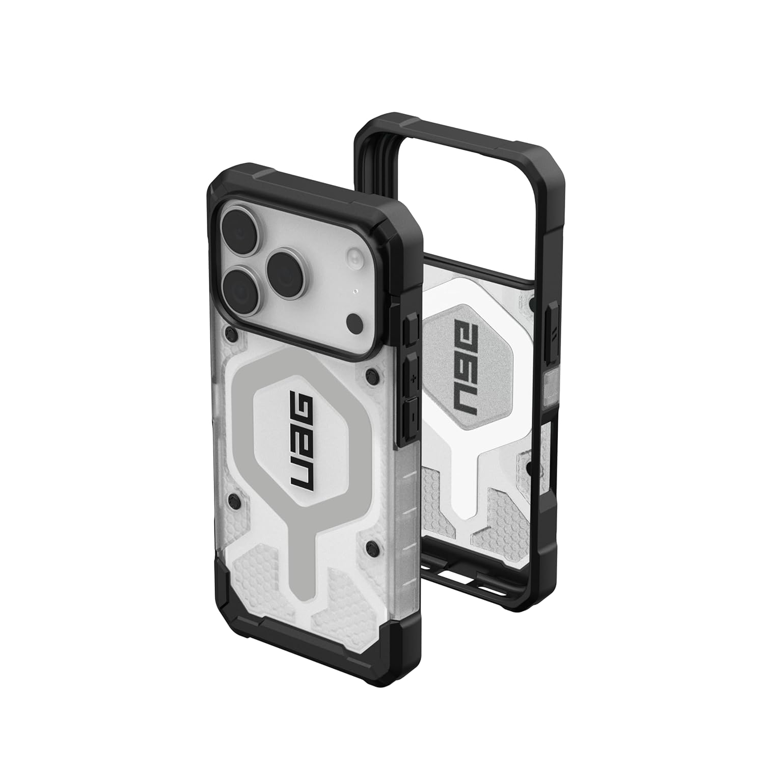 Urban Armor Gear UAG Pathfinder Clear Mag-Safe Compatible, Rugged Shockproof Anti-Slip Military Grade Protective Case/Cover Designed for iPhone 17 (2025) - Ice