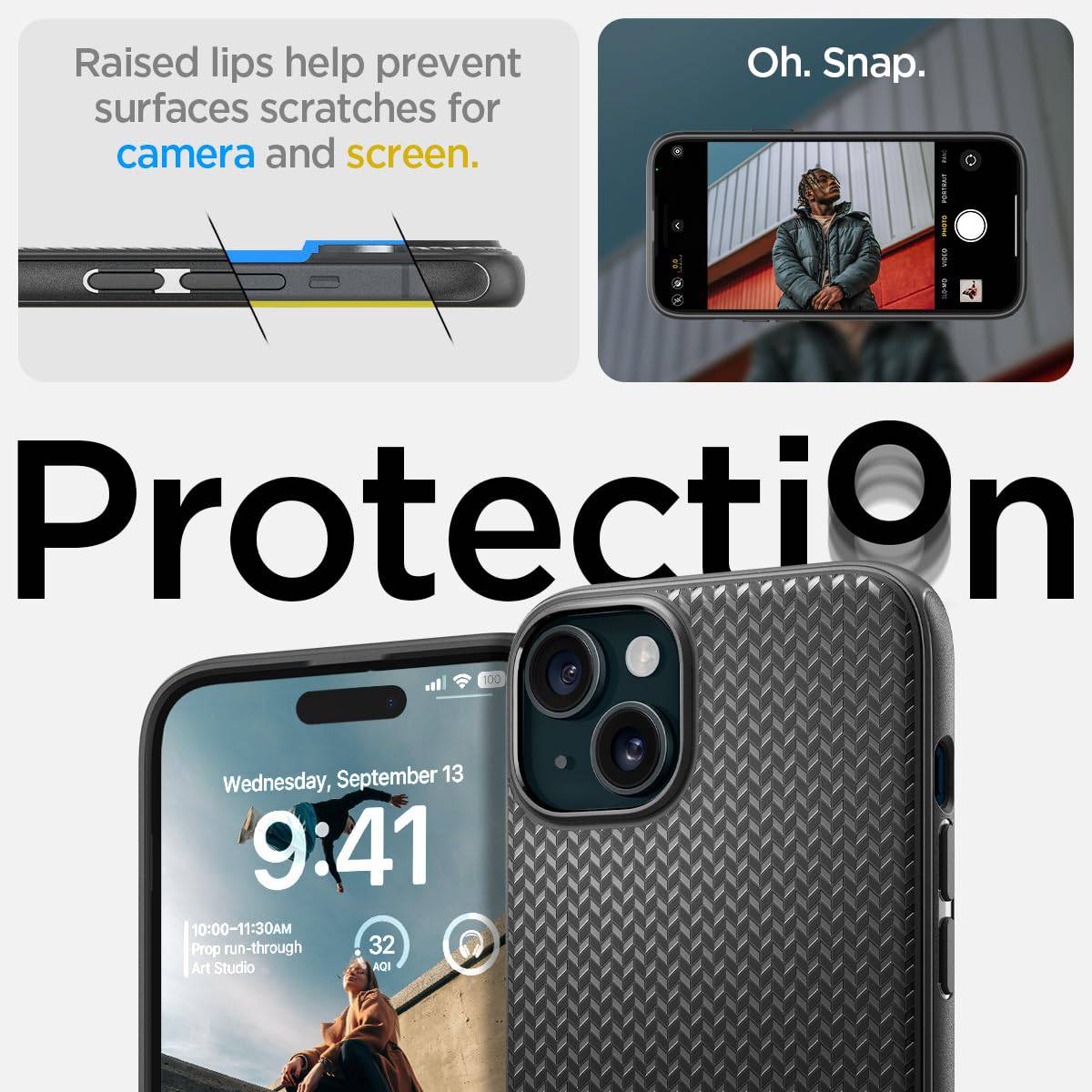 Spigen Mag Armor Magfit Back Cover Case Compatible with iPhone 13 (TPU + Poly Carbonate | Matte Black)