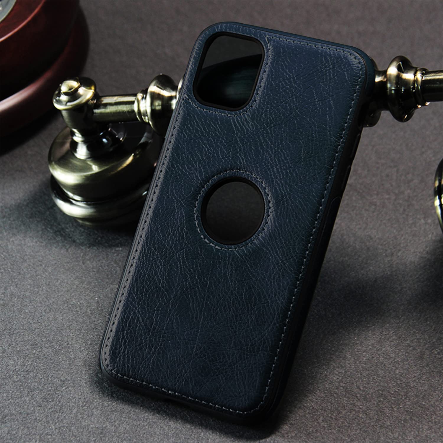 iPhone 12 Original PU Leather Case Classic Luxury Elegant with Logo Cut