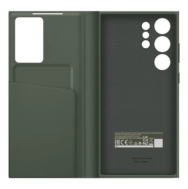 Samsung Galaxy S23 Ultra S-View Window Flip Wallet Case with Control - Green