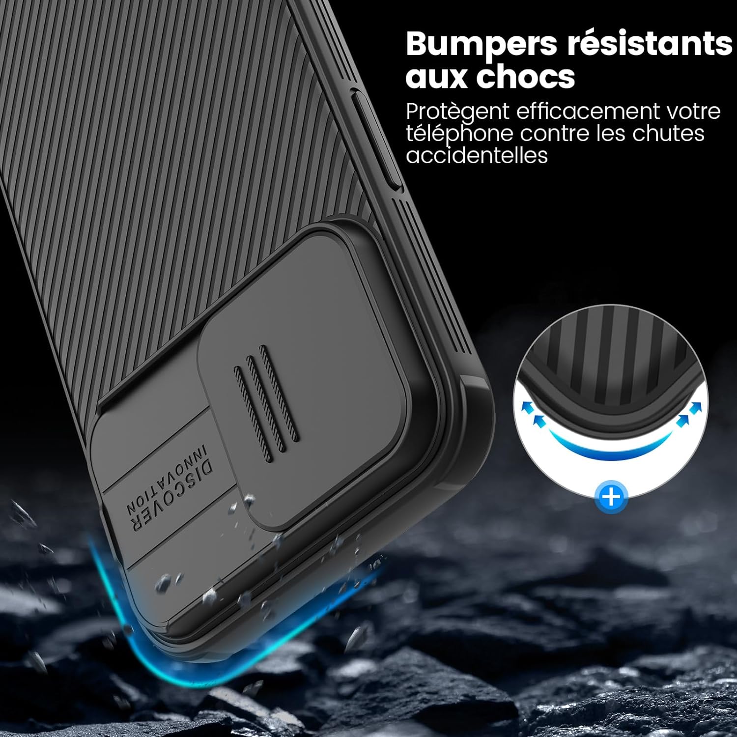 Nillkin Case for Apple iPhone 15 Pro Max (6.7" Inch) CamShield Pro Camera Slider Double Layered Protection TPU + PC Black Color