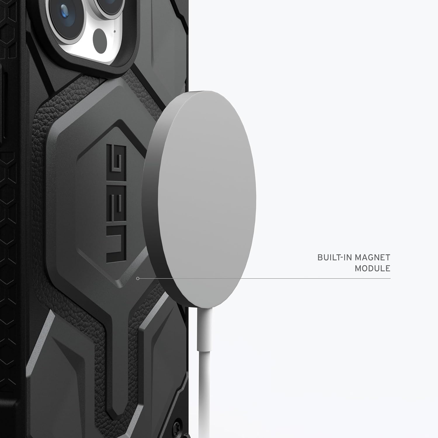 Urban Armor Gear UAG iPhone 15 Pro Max Case, Monarch Pro Mag-Safe Compatible, Slim Fit Rugged Protective Case/Cover Designed for iPhone 15 Pro Max (6.1-Inch) (2023), Wireless Charging Compatible - Silver