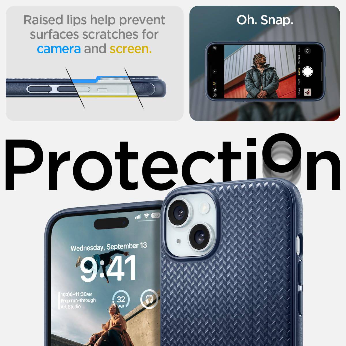 Spigen Mag Armor Magfit Back Cover Case Compatible with iPhone 15 Pro Max (TPU + Poly Carbonate | Navy Blue)