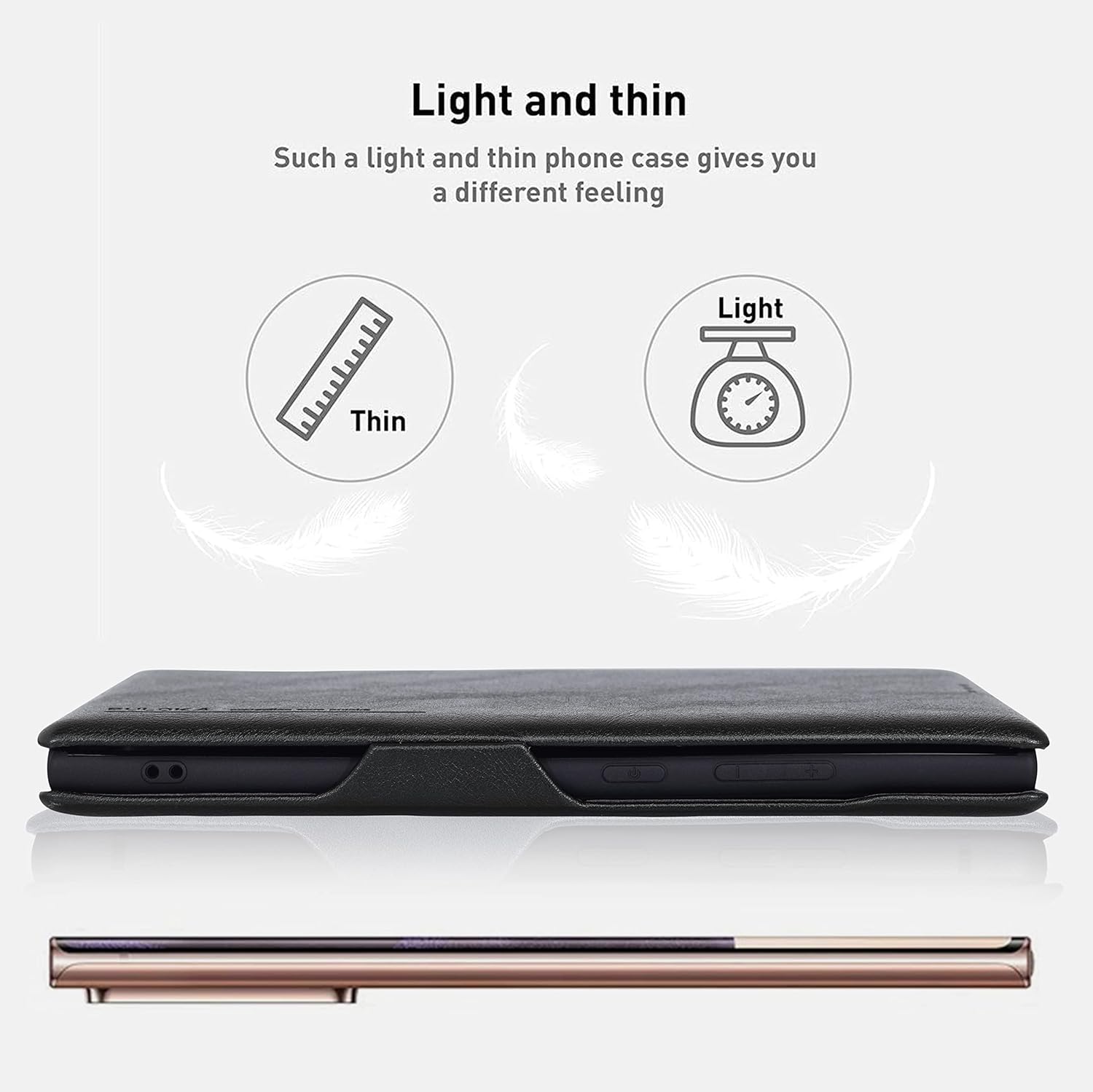 iPhone 15 Pro Leather Flip Cover Wallet Case - Black