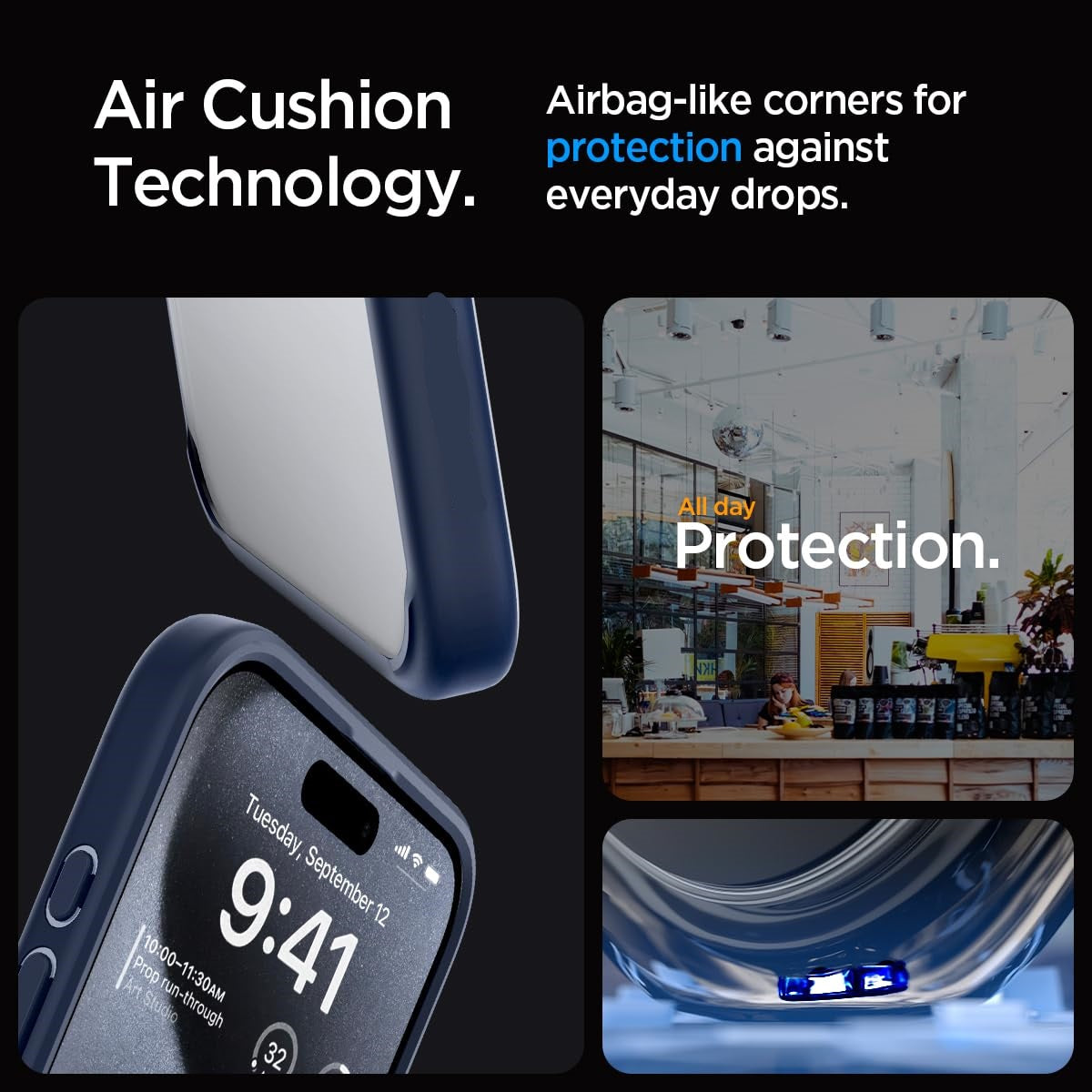 iPhone 15 Pro  Ultra Hybrid Bumper Case With Camera Protection - Blue