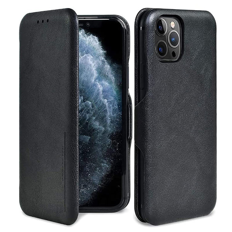 iPhone 14 Pro Max Professional Leather Wallet Flip Case Cover with Card Holder