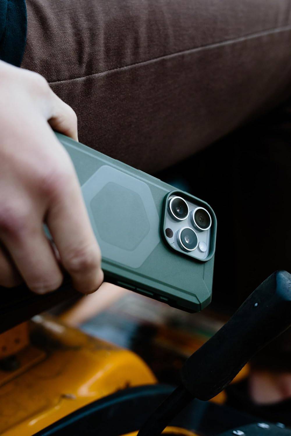 Urban Armor Gear UAG iPhone 15 Case, Essential Armor Mag-Safe Compatible, Slim Fit Rugged Protective Case/Cover Designed for iPhone 15, 2024 (Military Drop Tested) - Olive Green