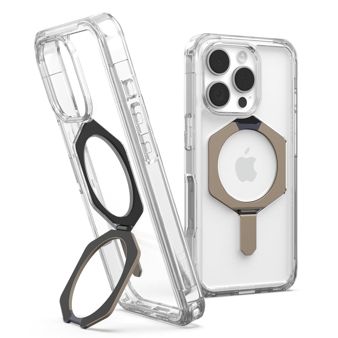 iPhone 16 Pro UAG Plasma XTE Armor Protective Case with Metal Magsafe Ring & Stand - Transparent