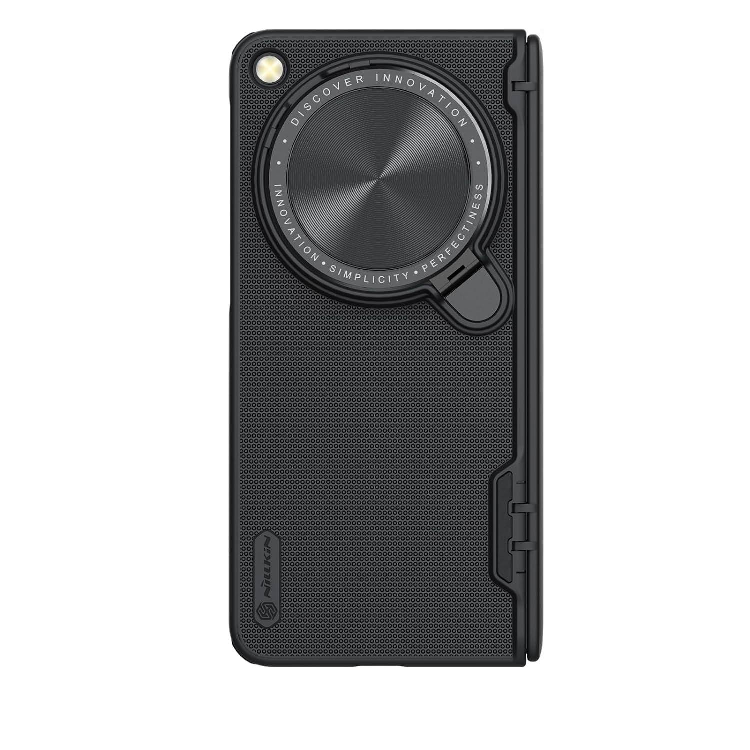 Nillkin Case for OnePlus Open (7.82" Inch) Super Frosted Shield Prop Flip Style Lens Camera Protect Mobile Holder TPU + PC Wireless Charging Black Color