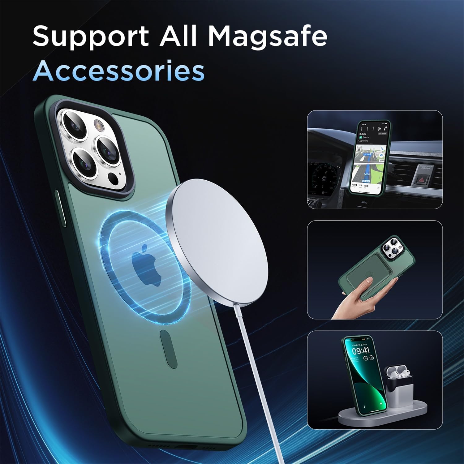 iPhone 14 Pro Smoke Ultra Magsafe Drop Proof Sleek Matte Case - Purple/Green