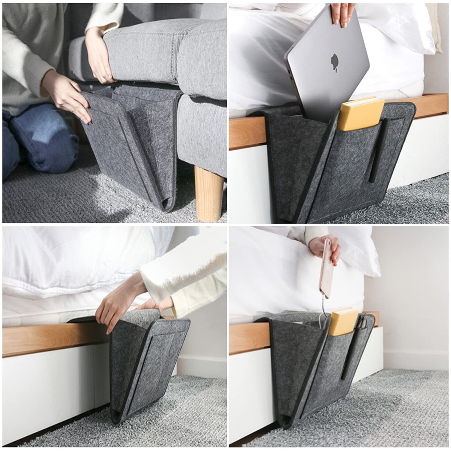 Multipurpose Felt Bedside Storage Organizer Bag