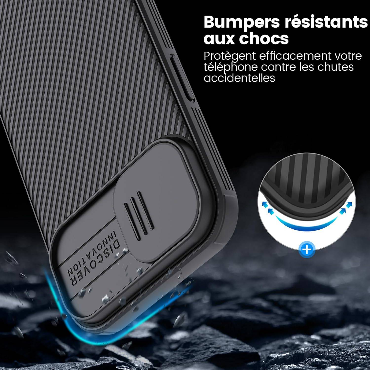 Nillkin Case for Apple iPhone 13 (6.1" Inch) CamShield Pro Camera Slider Double Layered Protection TPU + PC Black Color