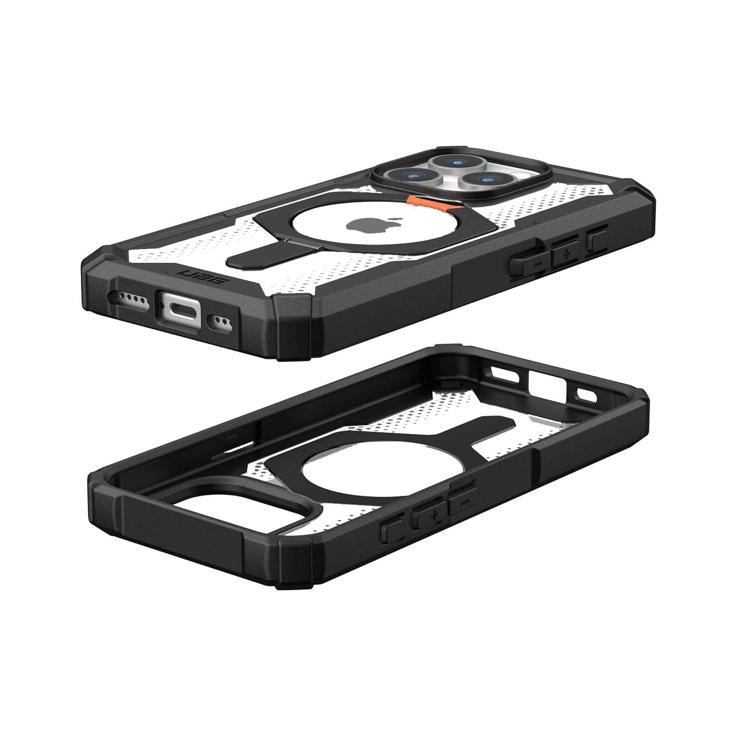 Urban Armor Gear Thermoplastic Polyurethane Plasma Xte Mag-Safe Compatible,Rugged Lightweight Slim Shockproof Protective Case/Cover Designed For iPhone 14 Pro Max (6.1-Inch) UAG Case (2023) - White/Orange