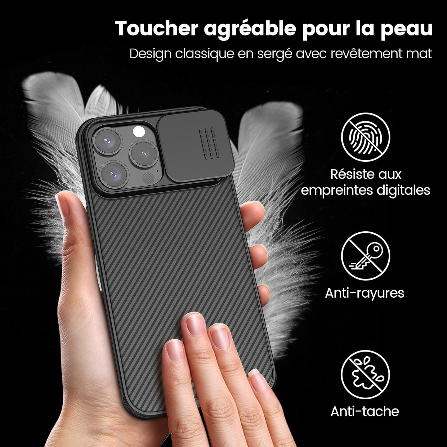 Nillkin Case for Apple iPhone 12 Pro Max (6.7" Inch) CamShield Pro Camera Slider Double Layered Protection TPU + PC Black Color