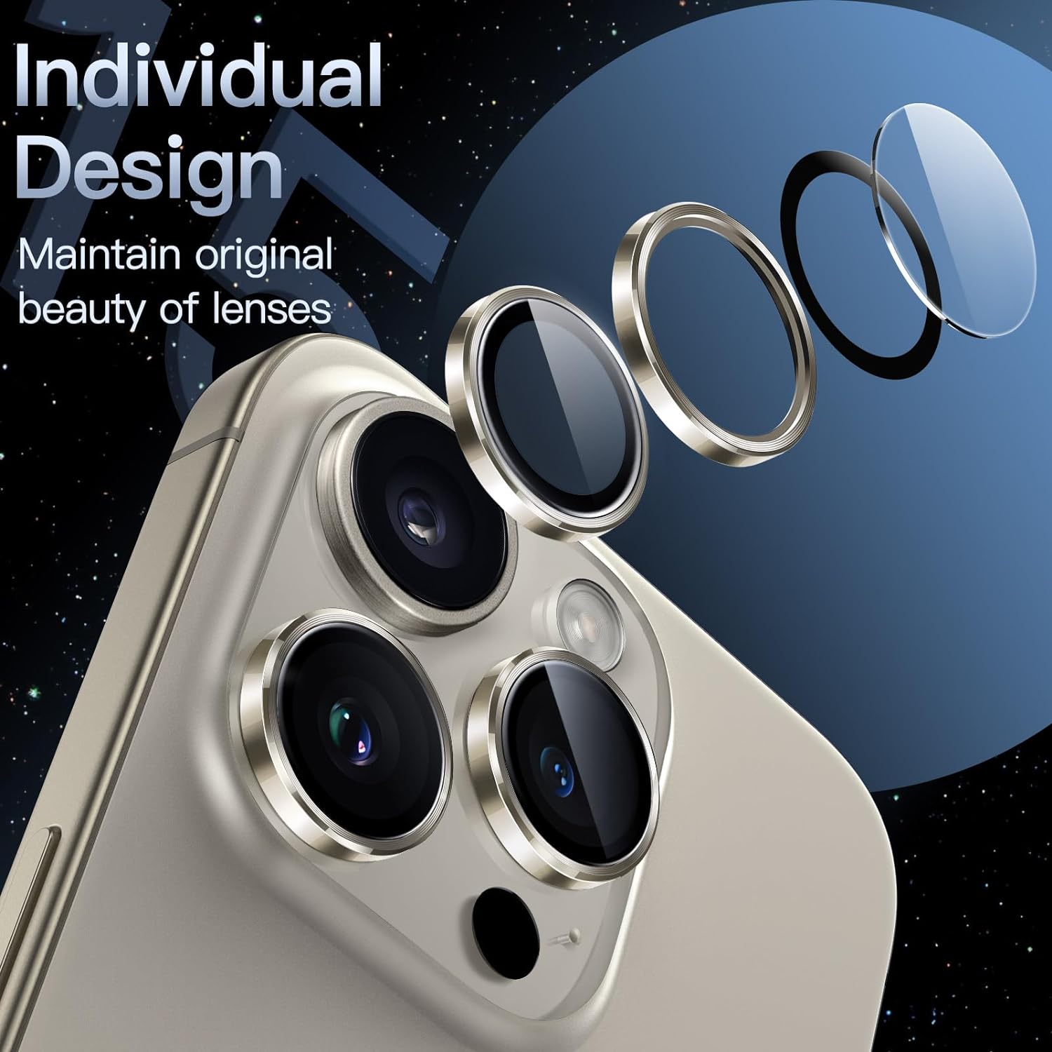 Metal Camera Ring Protector for iPhone 15 Pro