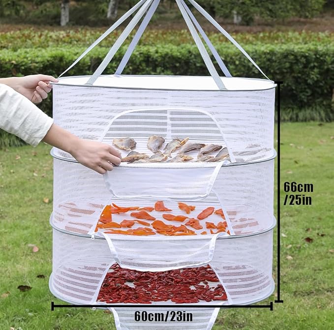 Multipurpose 3-Layer Drying Net for Vegetables and Herbs