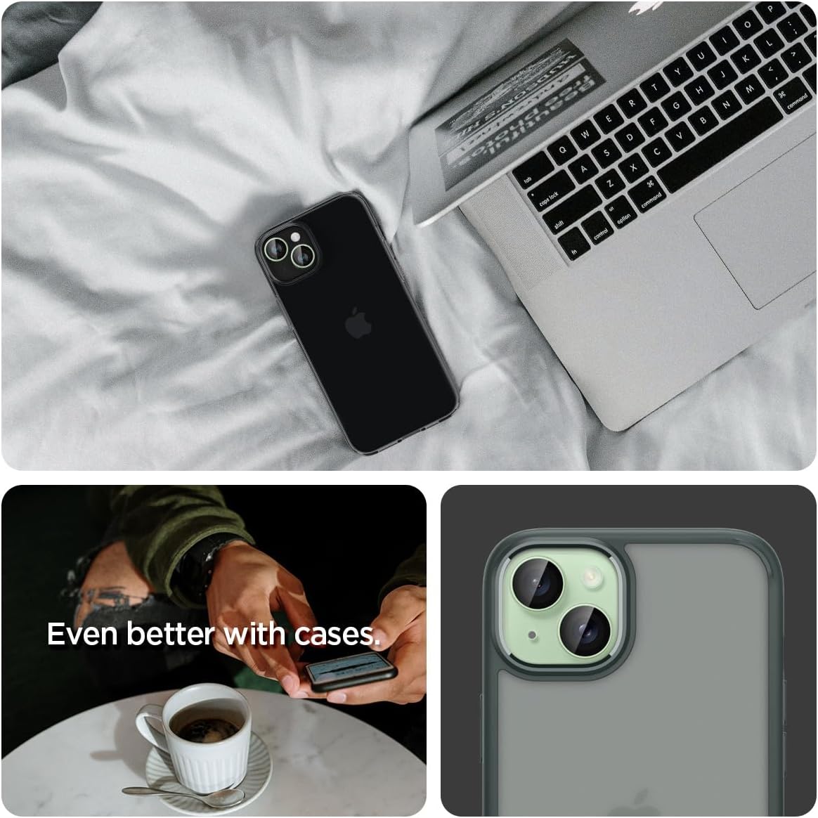 Spigen EZ Fit Optik Pro Tempered Glass Camera Lens Protector Guard for iPhone 15 (Green) - 1 Pack