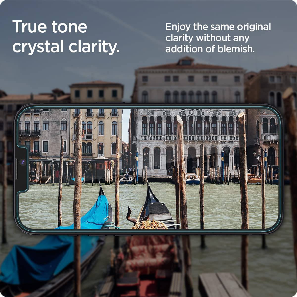 Spigen SLIM HD Tempered Glass Screen Protector Guard For Iphone 13 Pro Max Smartphone - 1 Pack