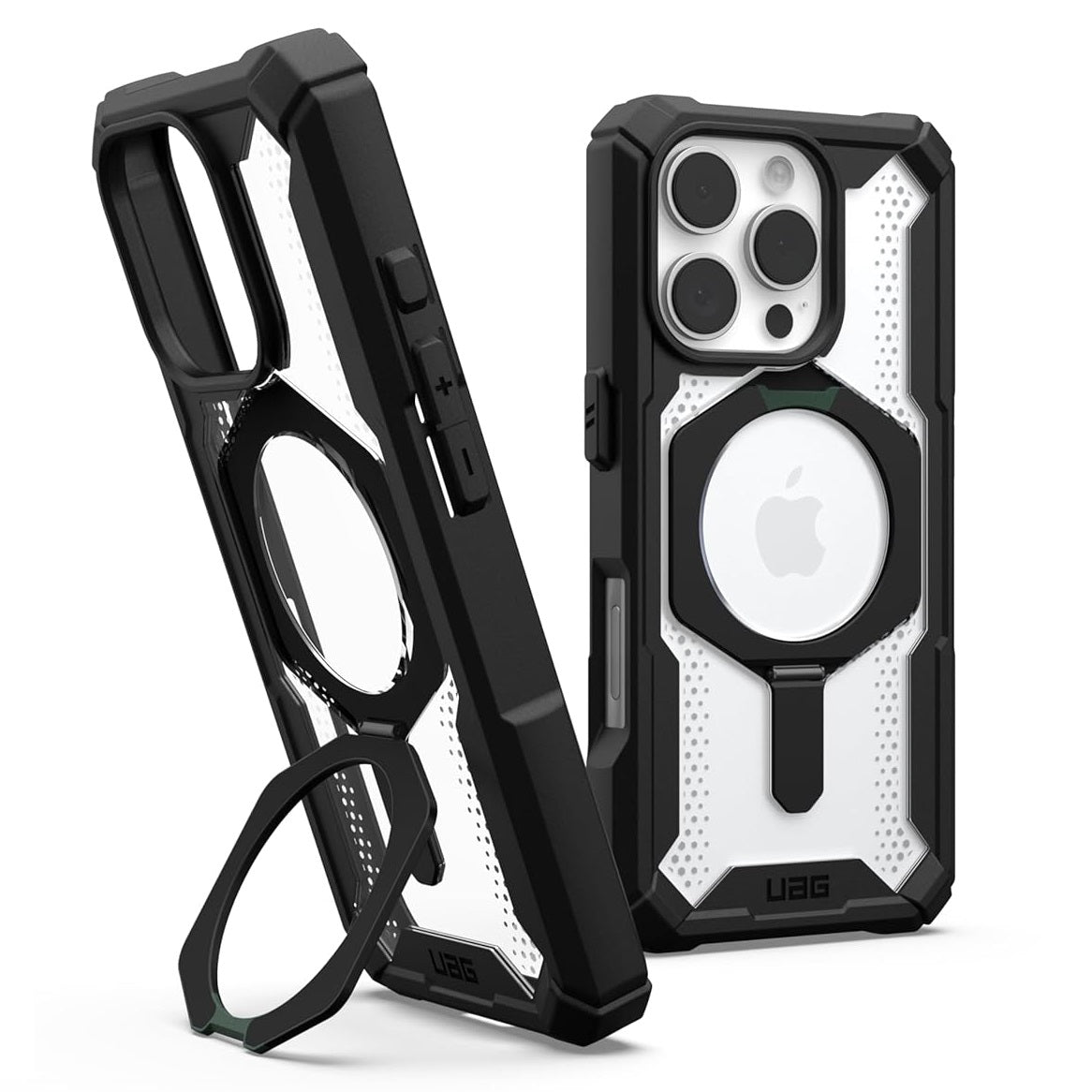 iPhone 16 Pro UAG Plasma XTE Armor Protective Case with Metal Magsafe Ring & Stand - ICE Clear