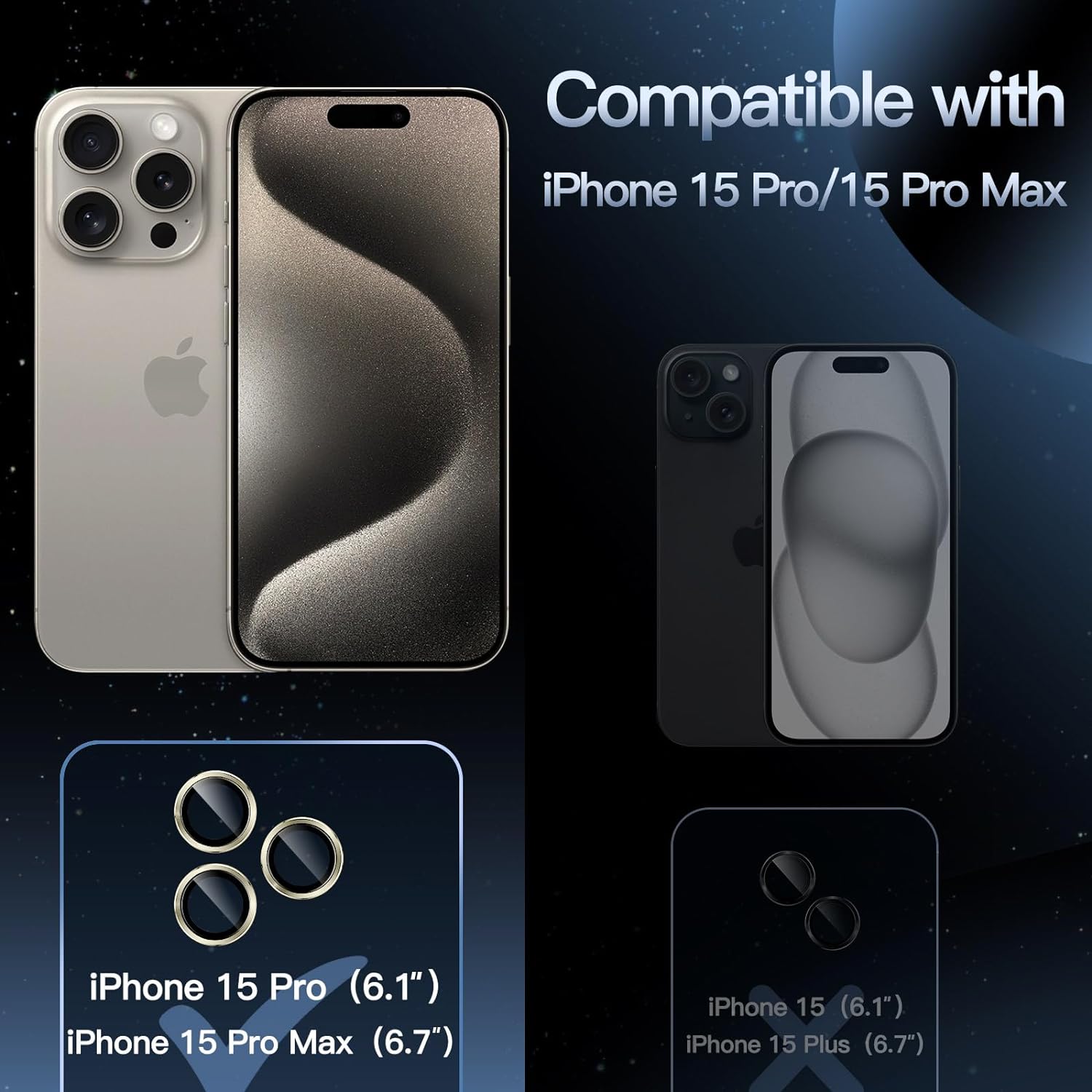 Camera Lens Protector for iPhone 15 Pro Max