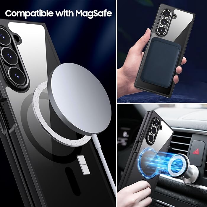 Samsung Galaxy Z Fold 6 Clear Shockproof Protection Case with Magsafe