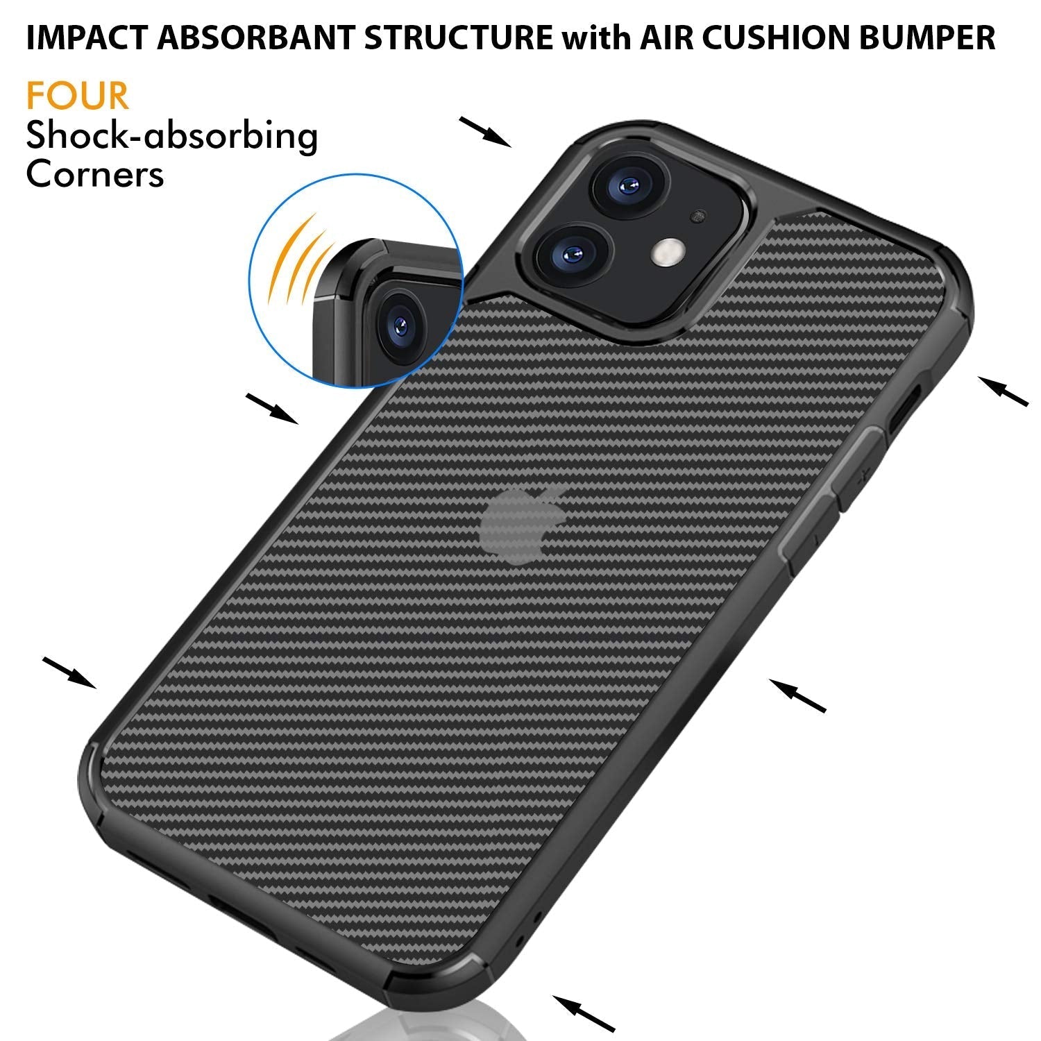 iPhone 12 Carbonfiber Transparent Hybrid Shockproof Case