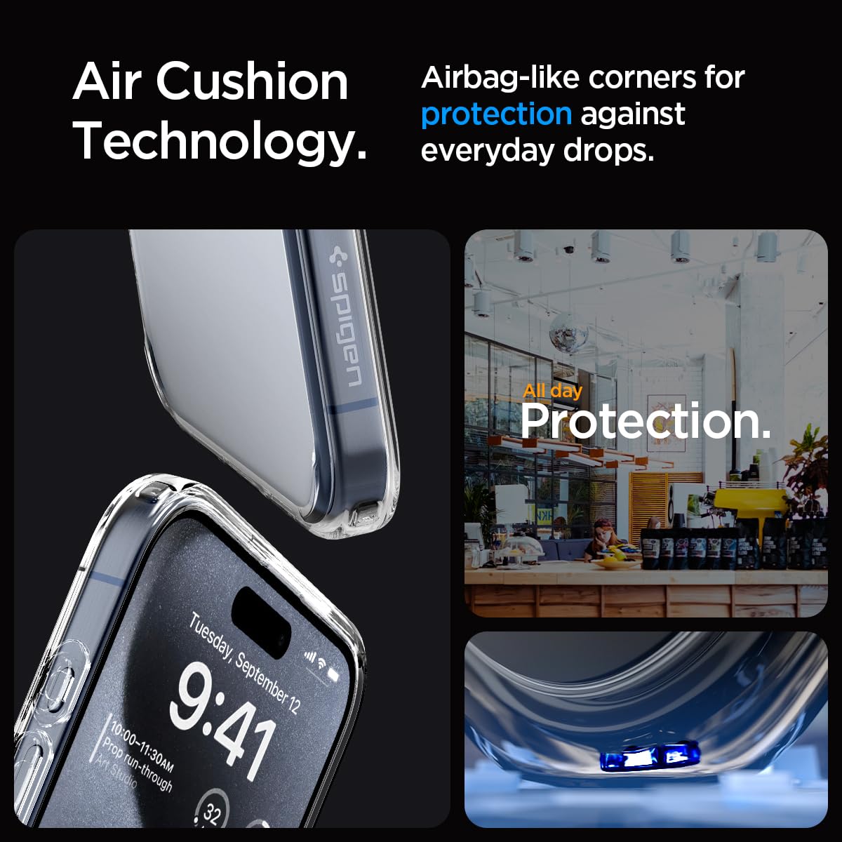 Spigen Ultra Hybrid Back Cover Case Compatible with iPhone 16 (TPU + Poly Carbonate | Crystal Clear)