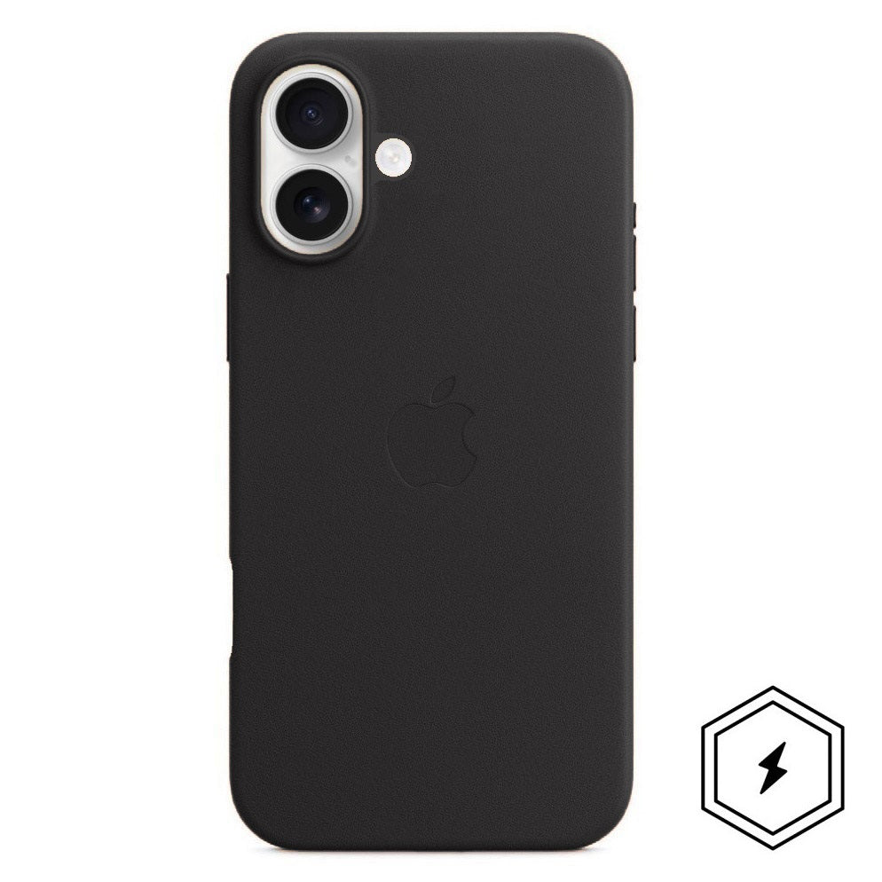 Apple iPhone 16 Plus Leather Back Cover Case with MagSafe - Black