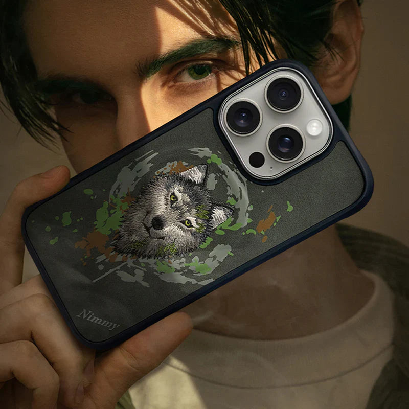 iPhone 16 Pro Nimmy Dazzling Embroidery MagSafe Back Cover Case - Husky