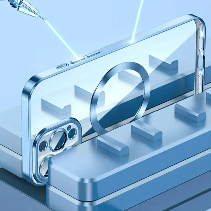 iPhone 14 Transparent Electroplating MagSafe Case with Camera Protection