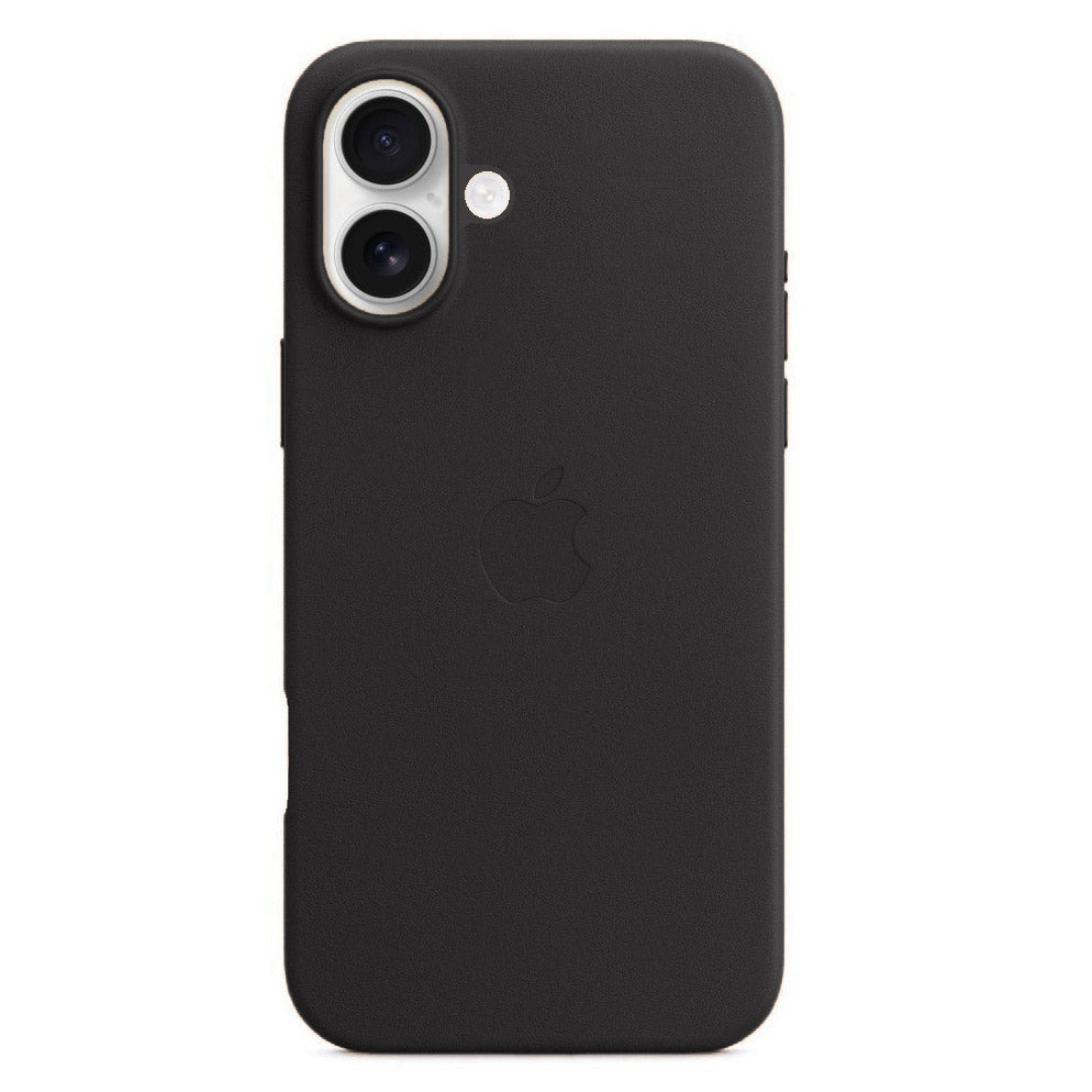 Apple iPhone 16 Leather Case Back Cover - Black