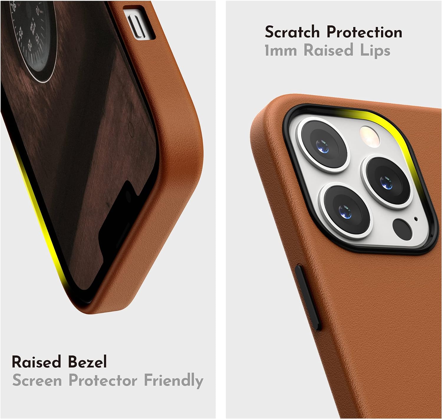 iPhone 15 Kzdoo Noble Classic Series Genuine Leather Case - Brown