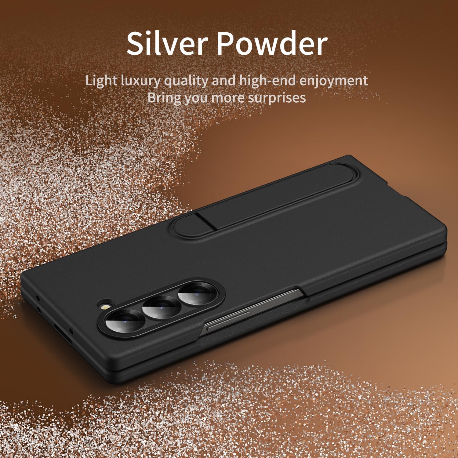 KINDSUIT Leather Case with Stand for Samsung Galaxy Z Fold 7 - Black