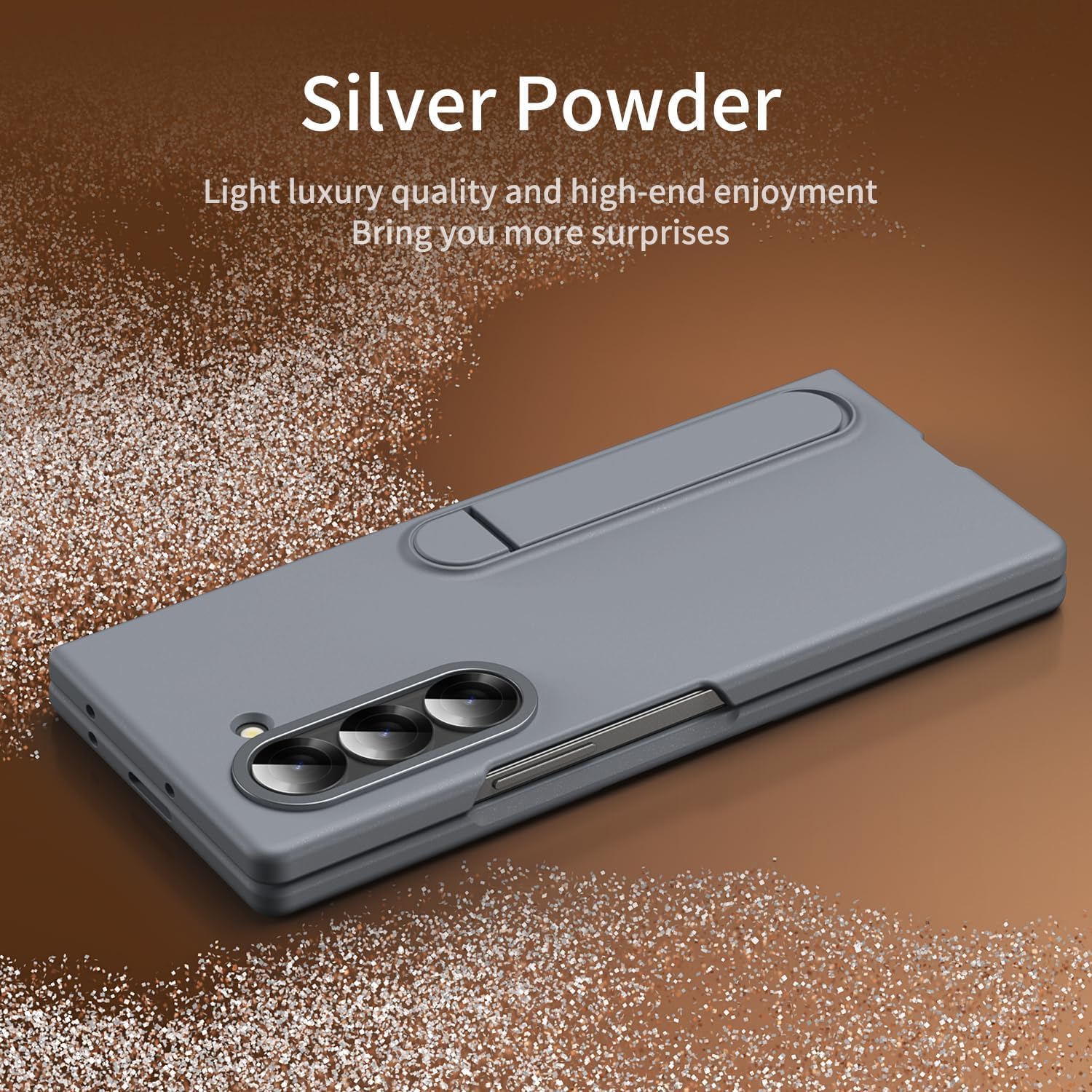 KINDSUIT Leather Case with Stand for Samsung Galaxy Z Fold 7 - Grey