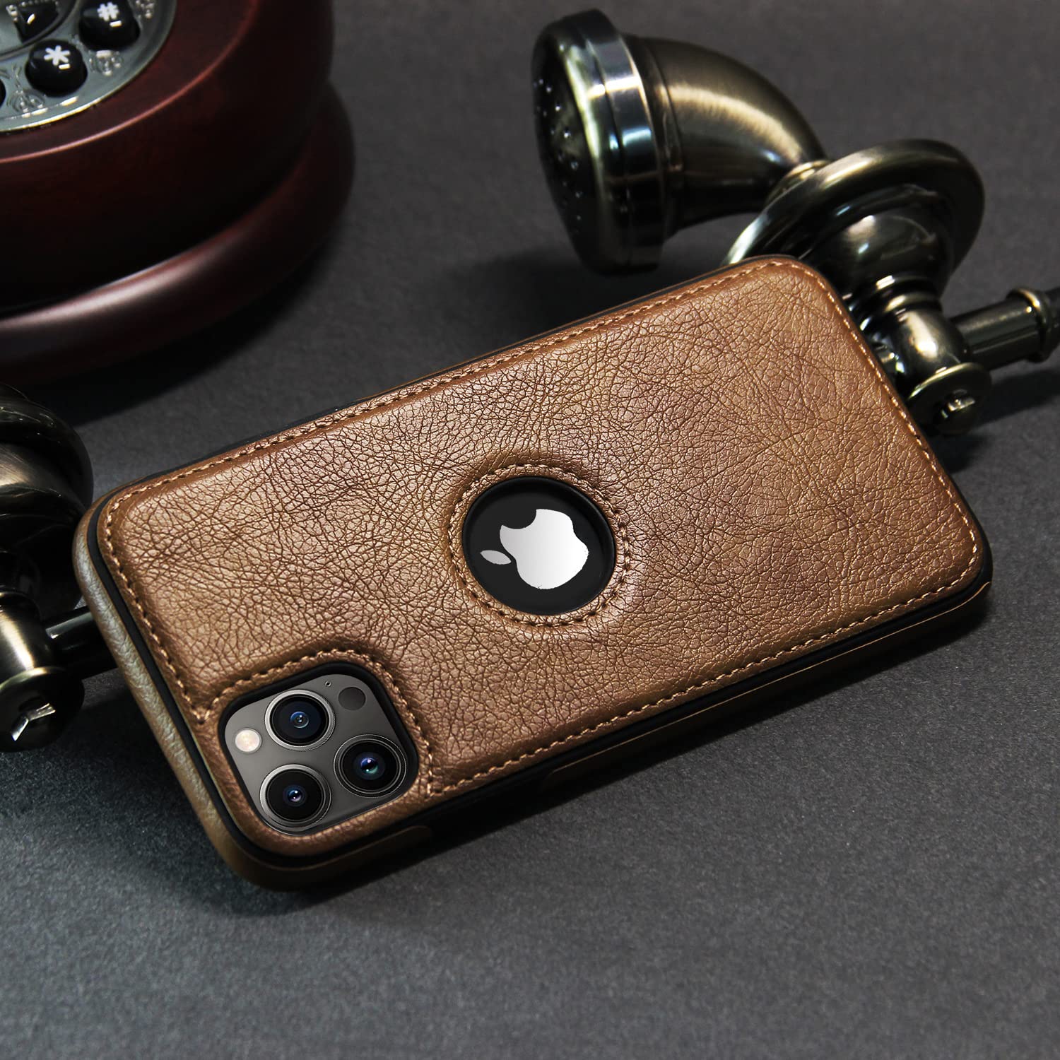 iPhone 14 Pro Original PU Leather Classic Elegant Case